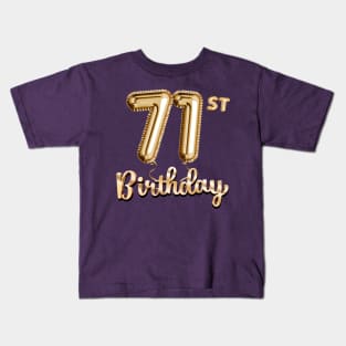 71st Birthday Gifts - Party Balloons Gold Kids T-Shirt